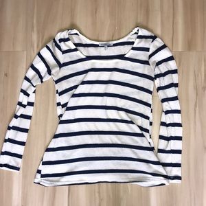 Charlotte Russe Navy and White long sleeve t-shirt
